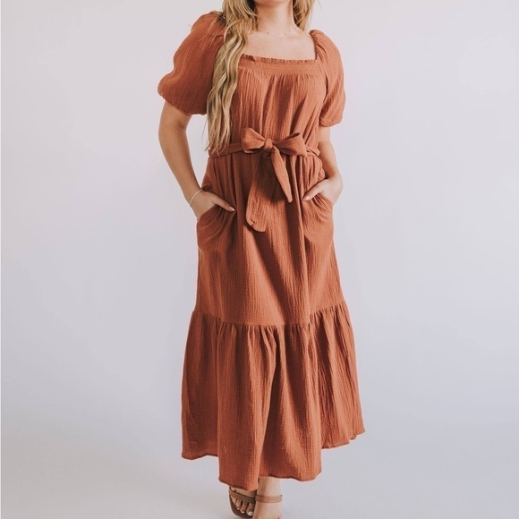 Lush Dresses & Skirts - Lush Ginger Puffed Sleeve Dress - M